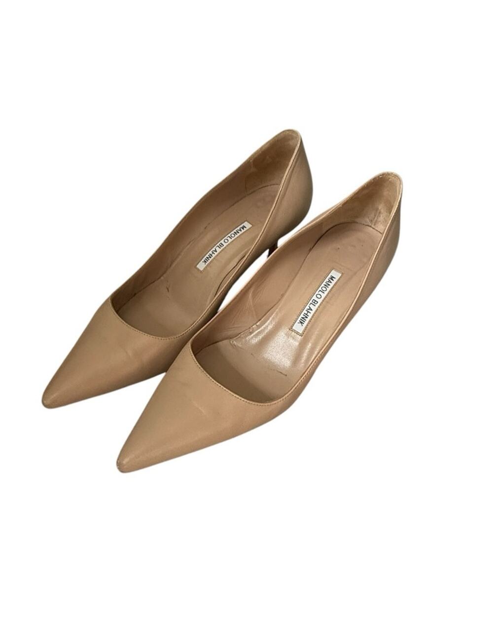 Manolo Blahnik Beige Kitten Heel Pumps Size 40